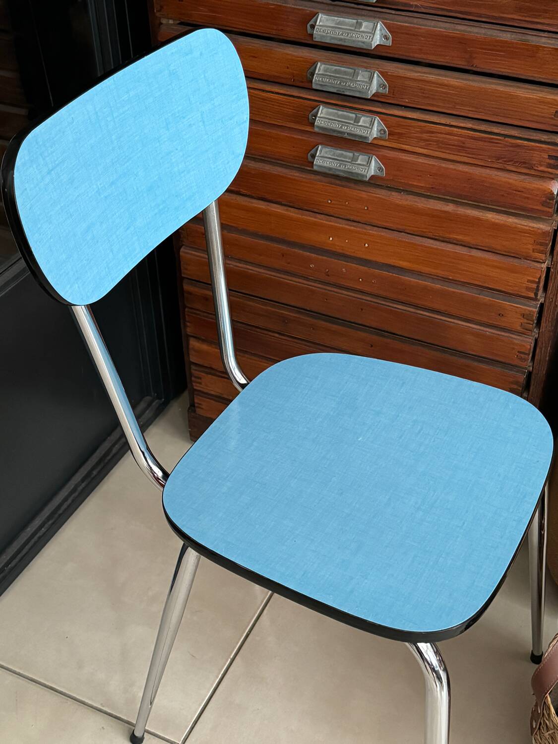 Vintage Blue Formica Chair