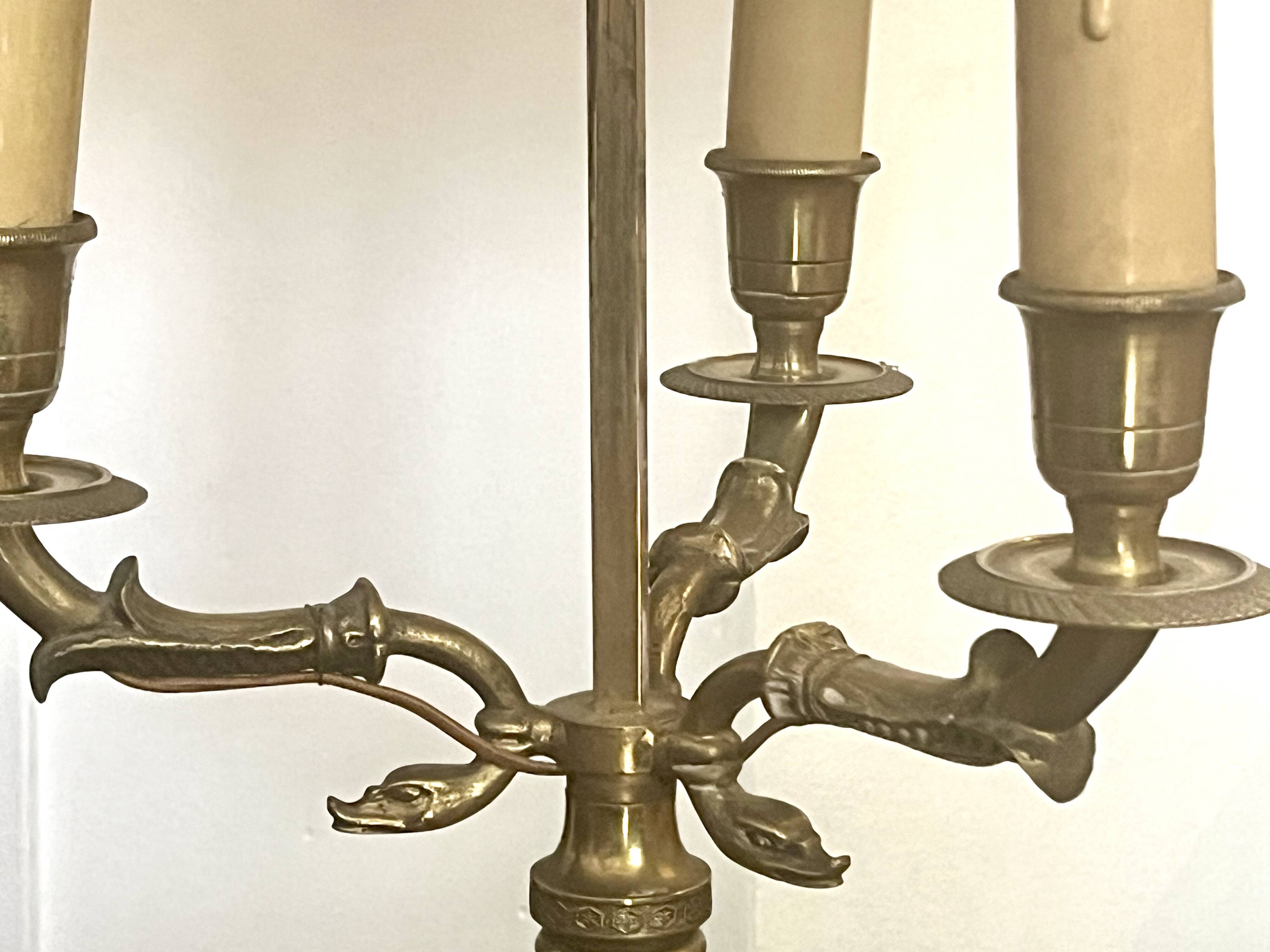 Three-burner Bouillotte Lamp - Empire Style - Very good condition