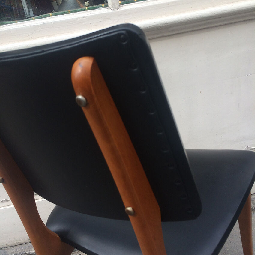 All 4 Scandinavian chairs, teak and skai, 1960