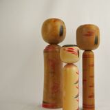 Set of 3 kokeshi dolls (medium size)