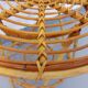 Round coffee table with 60's vintage rattan magazine tray