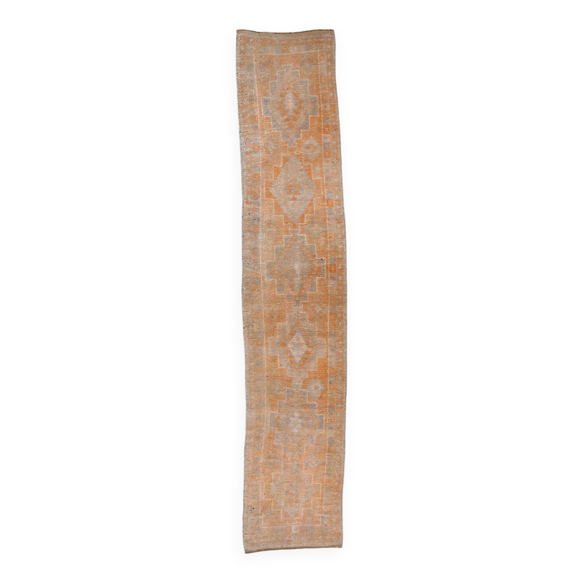 2x12 Long Narrow Orange Vintage Runner Rug, 75x378Cm SK 18494 FREE SHIPPING