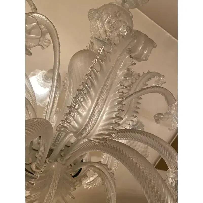 Italian Style Murano Glass in Transparent and Sand Chandelier by Simoeng