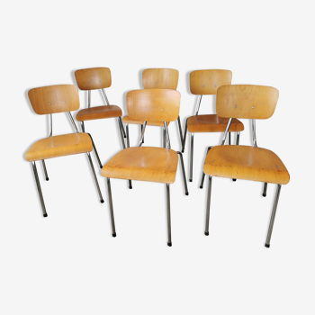 Set de 6 chaises empilables 1970