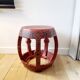 Tabouret, table d'appoint en bois laqué rouge, Chine