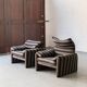 Set of 2 easy chairs 'Maralunga' by Vico Magistretti
