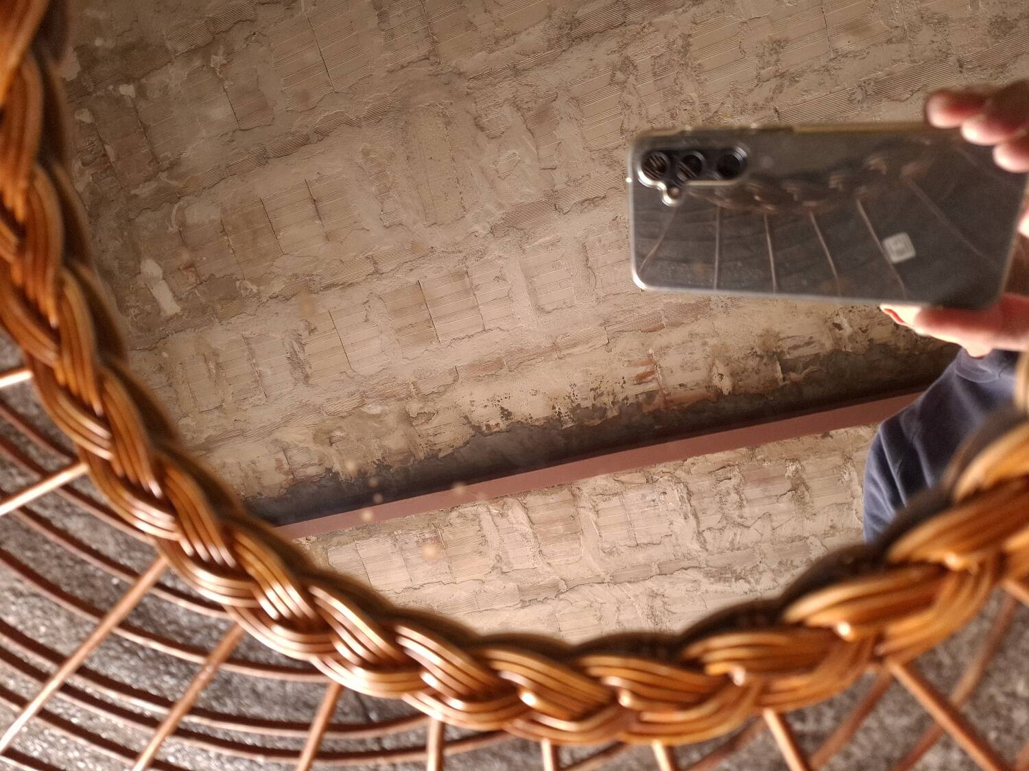 Vintage rattan mirror