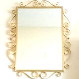 Miroir laiton doré 50s. Vintage. Hollywood Regency