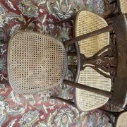 Set of 7 Baumann / Thonet / Fischel caned bistro chairs