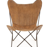 Leather butterfly armchair
