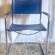 Bauhaus cantilever armchair in blue leather, 80s/90s