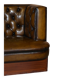 Restored and hand-dyed leather Chesterfield sofa