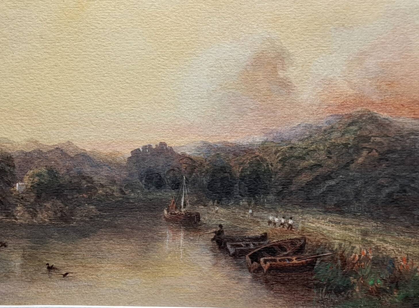 Impressionist watercolour 19th century - Romantic marine - English school + 4 new CDs