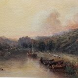 Impressionist watercolour 19th century - Romantic marine - English school + 4 new CDs