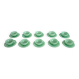 Series of 10 almond green opaline cups and saucers from the 1950s