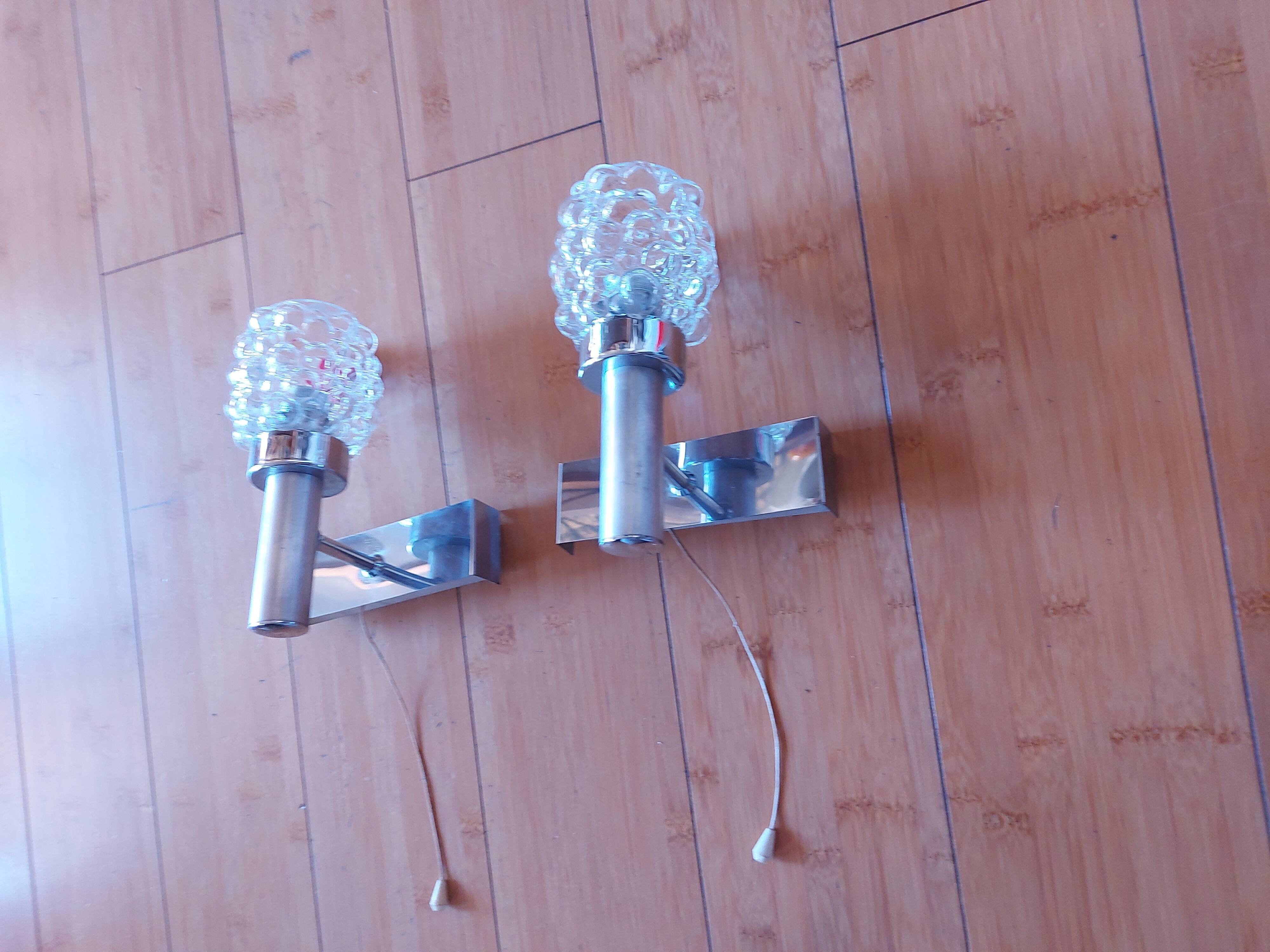 Pair of vintage 70's wall lights