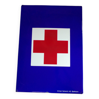 Ancienne plaque émaillée Croix rouge