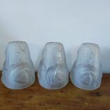 Set for Art Deco chandelier (1 cup, 3 globes)