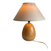 Vintage turned wooden lamp 1970