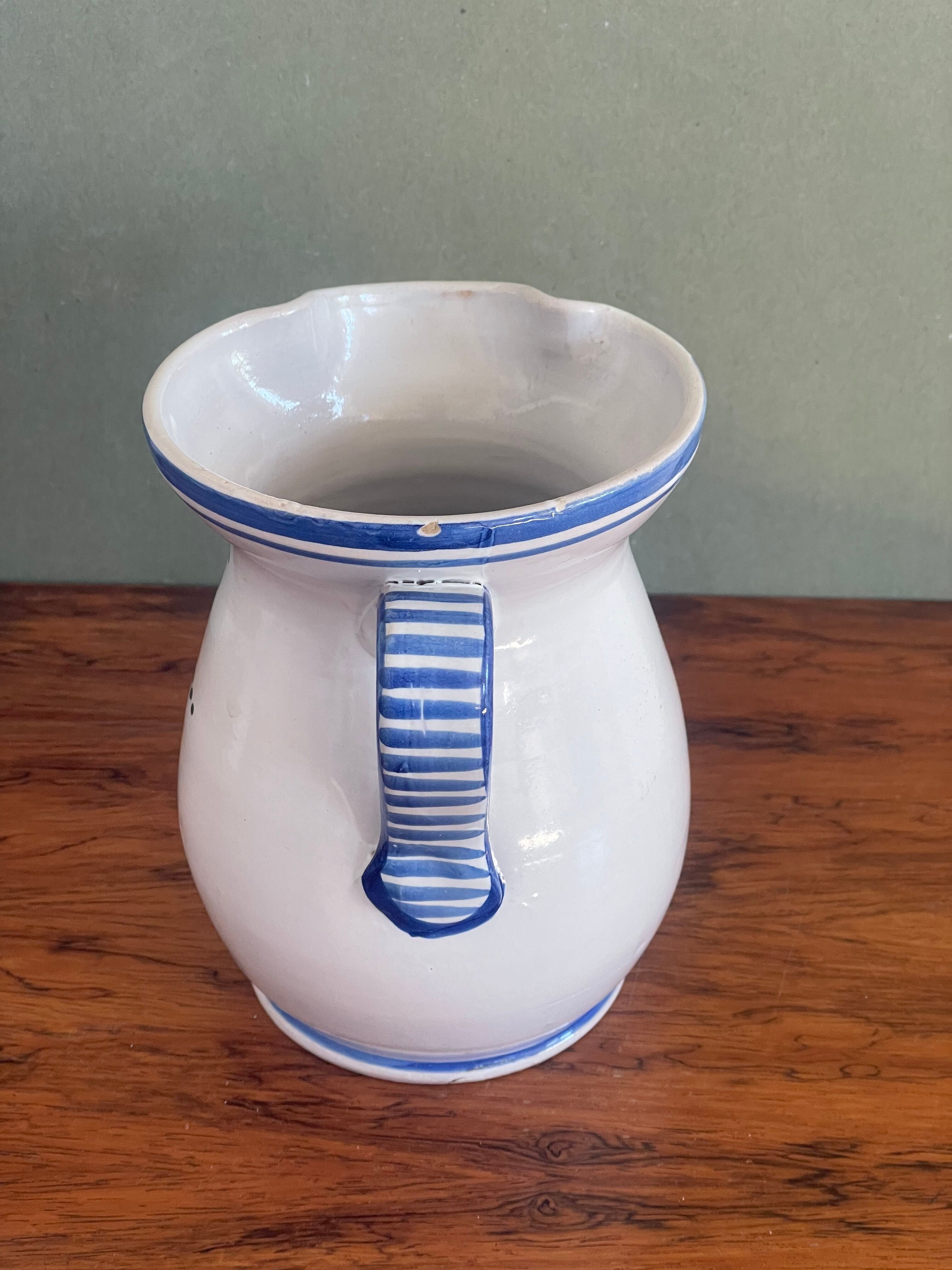 Signed hand made jar with floral motiv Country Side