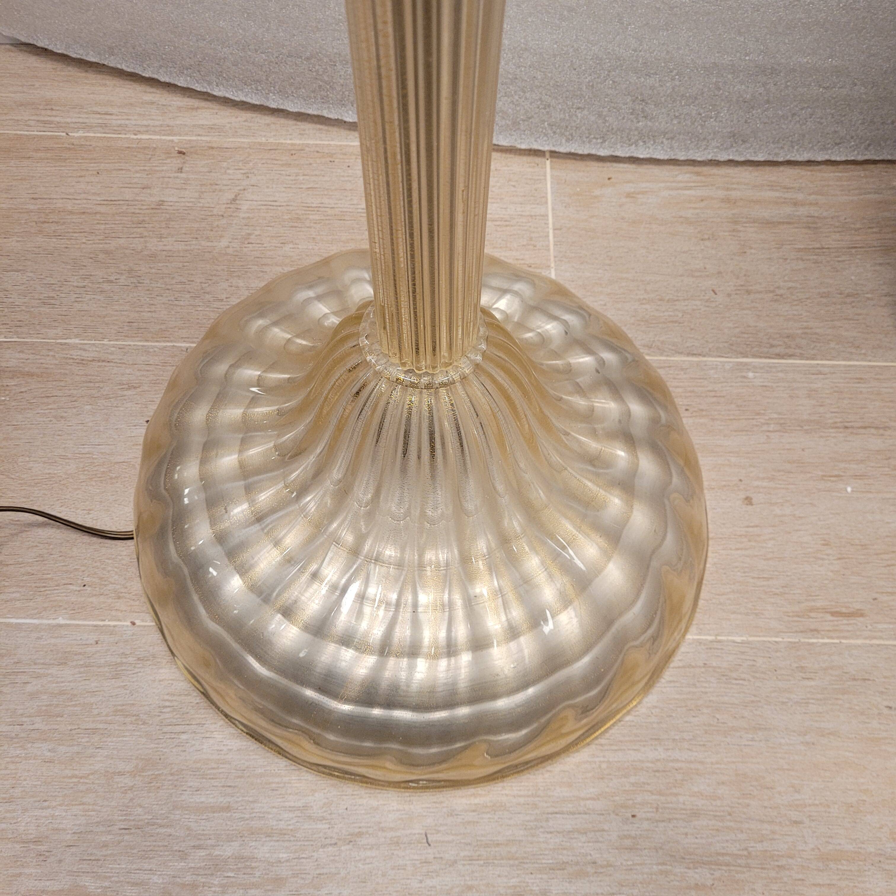 Magpie lamp, Murano crystal and gold powder, Barovier & Toso, 50's