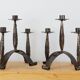 Pair of wrought iron candle holders, 60s