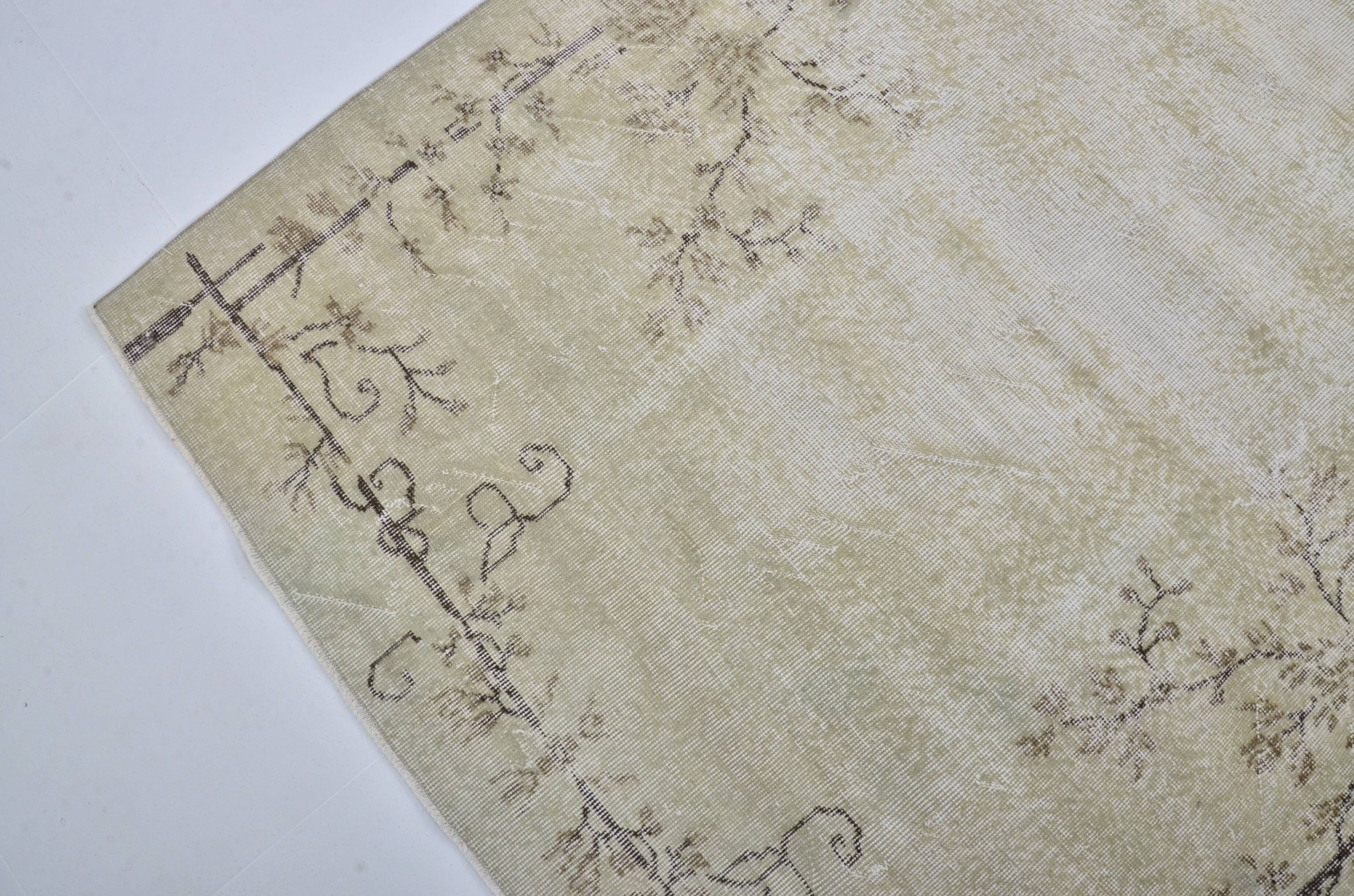 Turkish oushak vintage carpet sku 3158