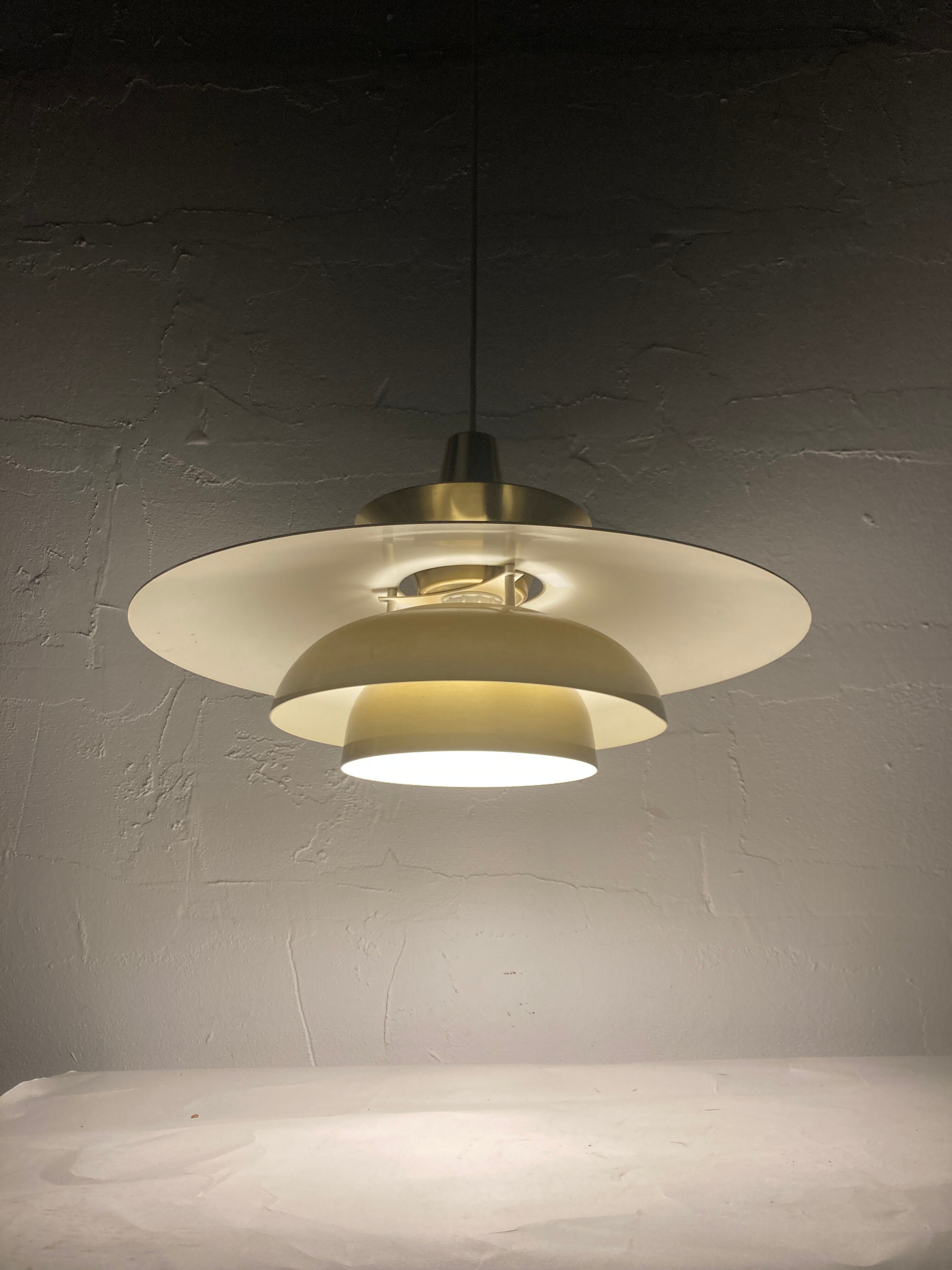 Danish scandinavian brass UFO pendant, 1970s