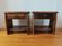 Pair of solid elm bedside tables, France 1970.