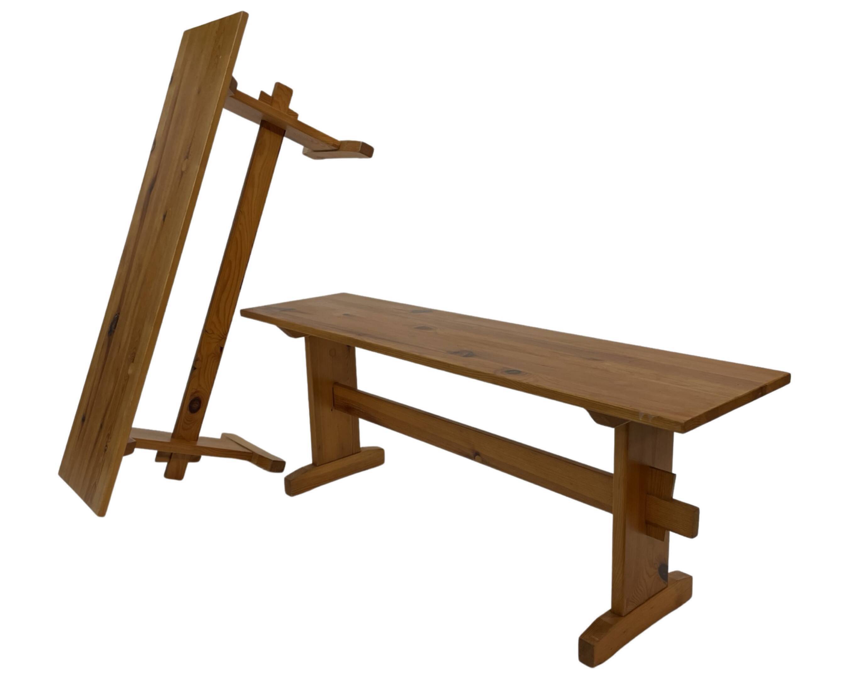 Vintage Scandinavian modern pinewood bench from the 1960's