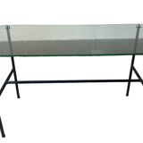 French coffee table Pierre Guariche edited by Steiner, in glass and steel