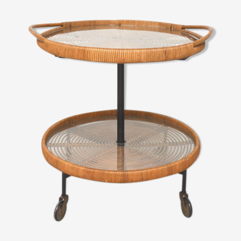 Wicker and rattan coffee table 1960