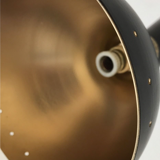 Brass and black painted metal chandelier