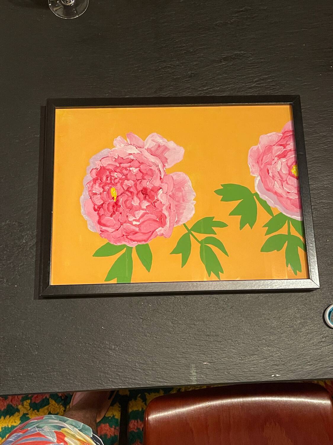 Peonies gouache painting