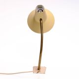 Swan neck lamp, desk lamp, SIS, vintage, brass, beige, 60s