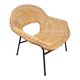 Vintage Rattan Lounge Chair with Tube Frame by Dirk van Sliedregt for Gebroeders Jonkers, 1960s