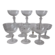 Set of 10 champagne glasses in crystal engraved late nineteenth
