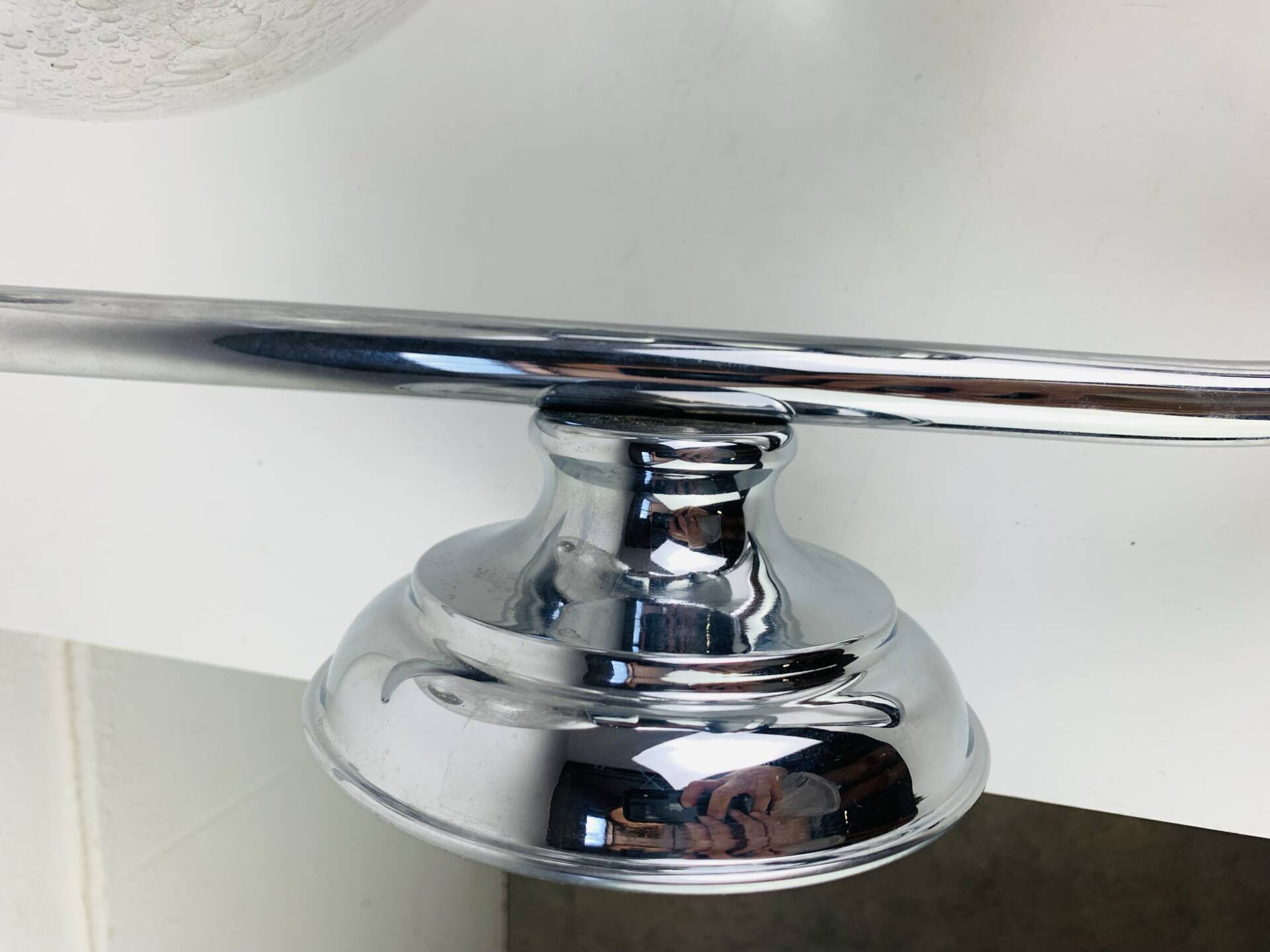XL chrome and bubbled glass wall light Limburg, 1970s