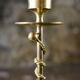 Pair of Art Deco twisted brass candlesticks, France, 1930s