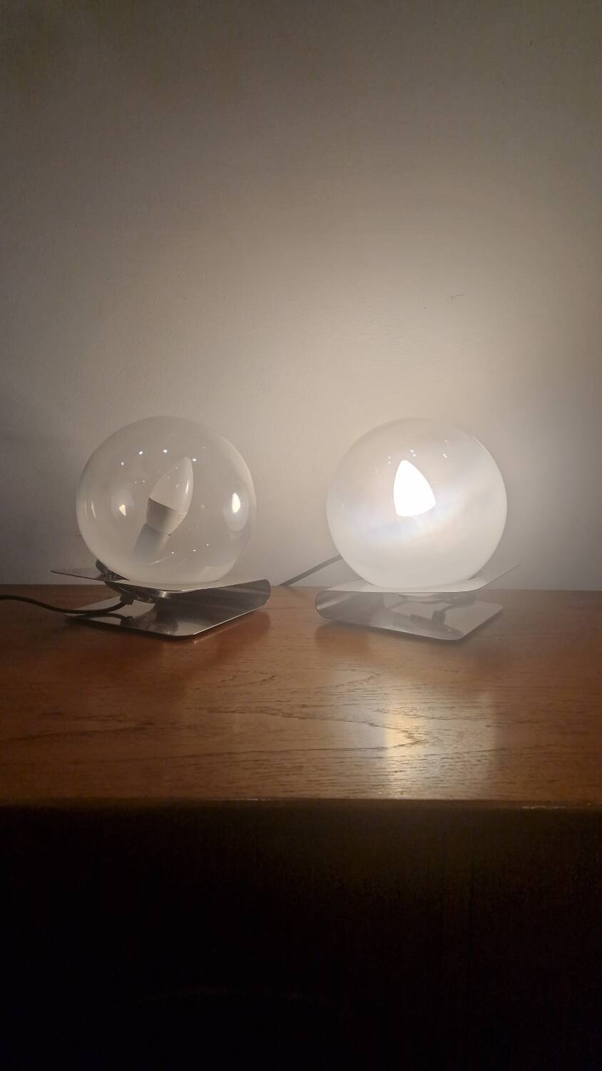 Pair of space age design lamps 70, murano