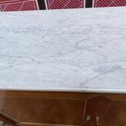 Solid wood buffet Louis XVI style with veined white marble