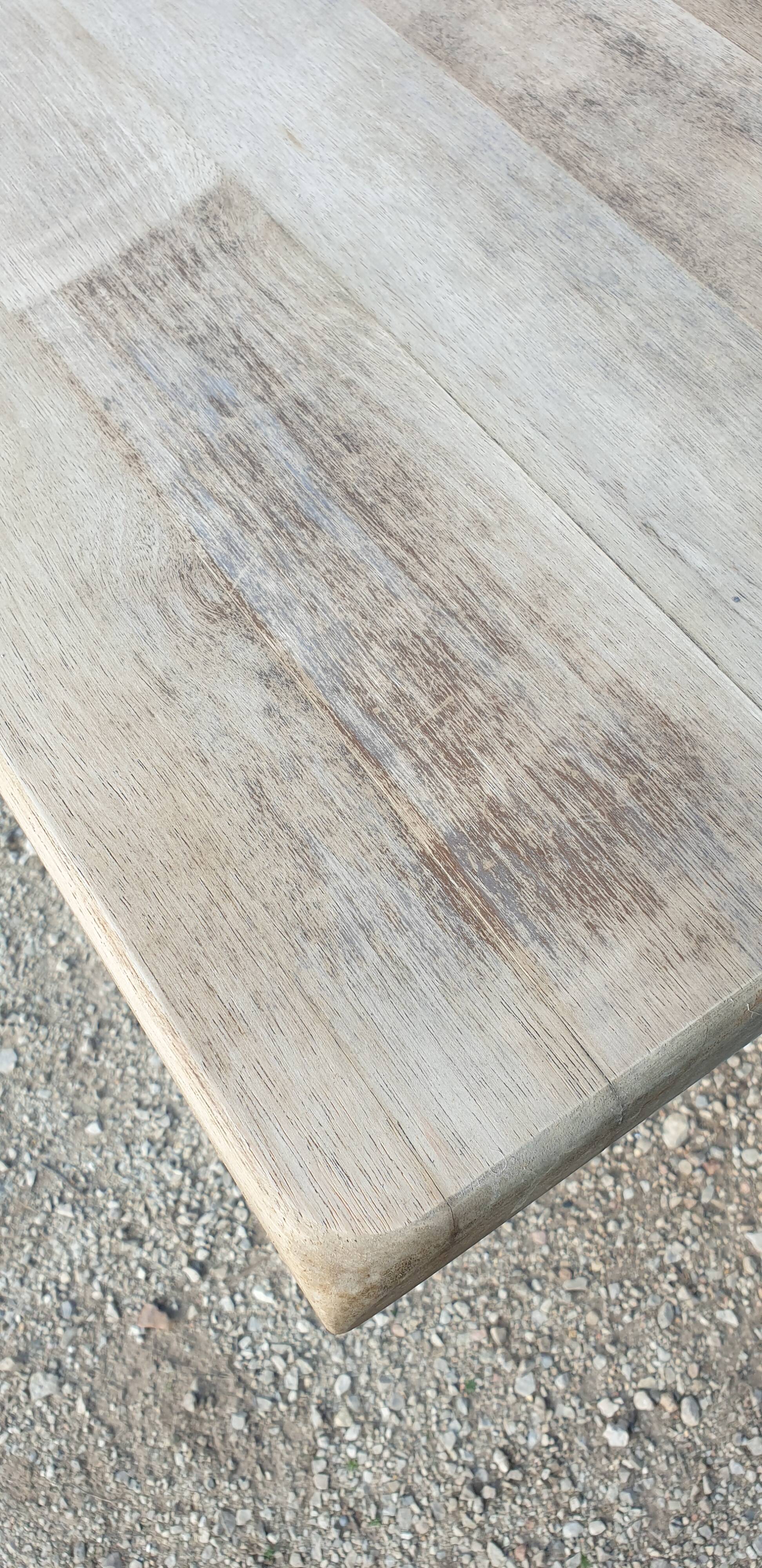 Natural wood farmhouse table