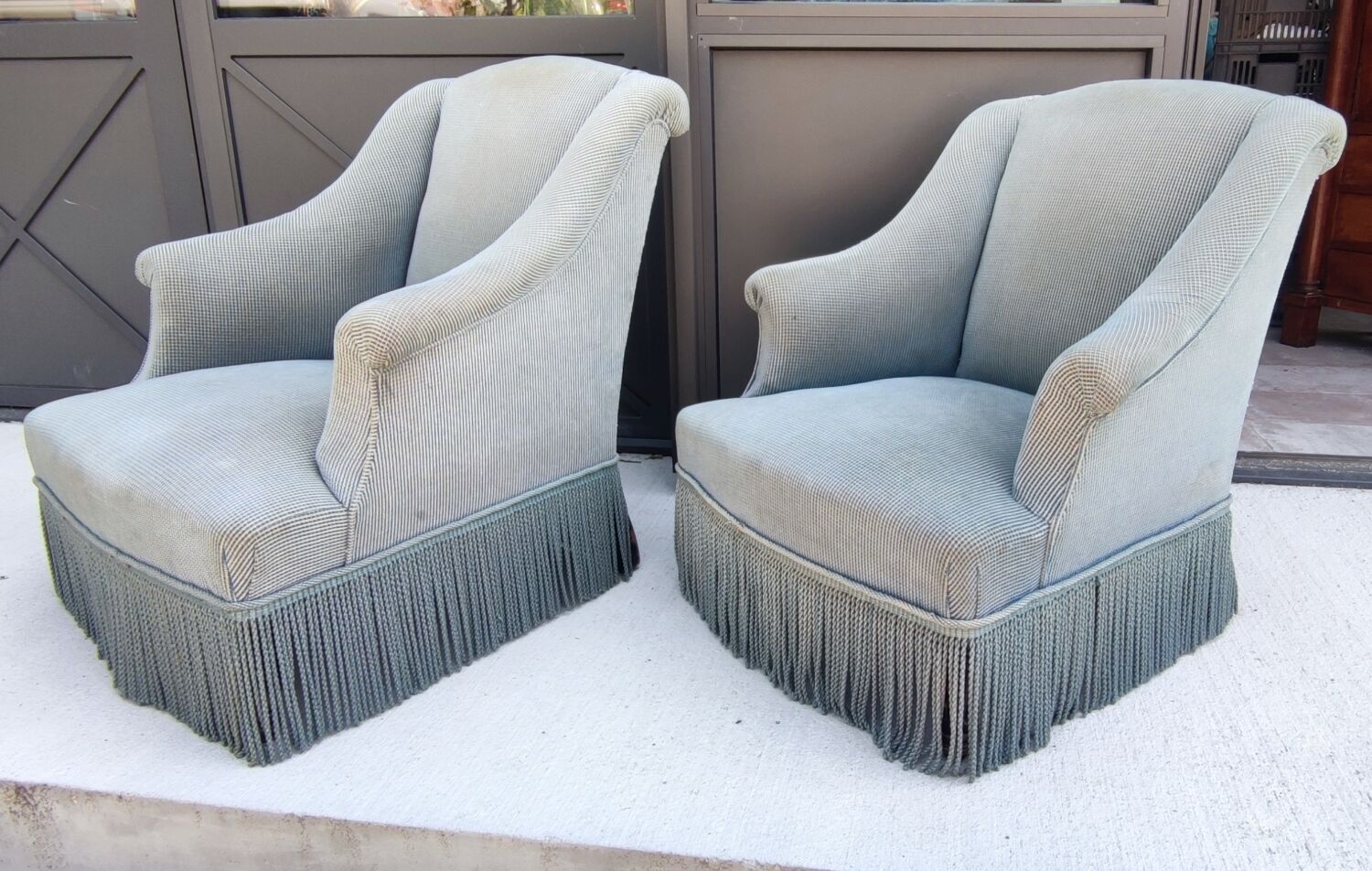 Pair of toad armchairs