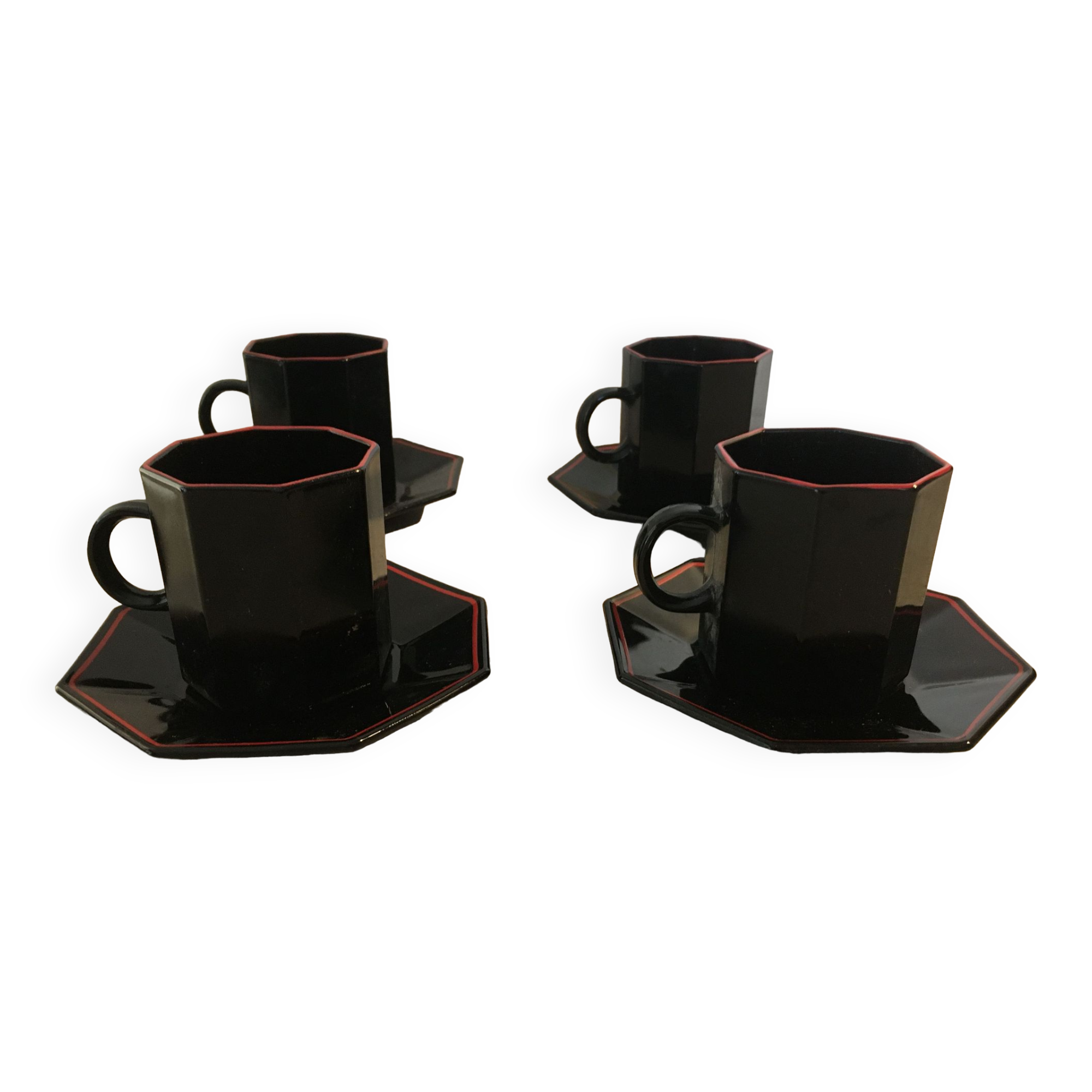 Coffee cups and saucers Octime noir