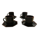Coffee cups and saucers Octime noir