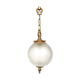 Floral globe and gold metal hanging lamp