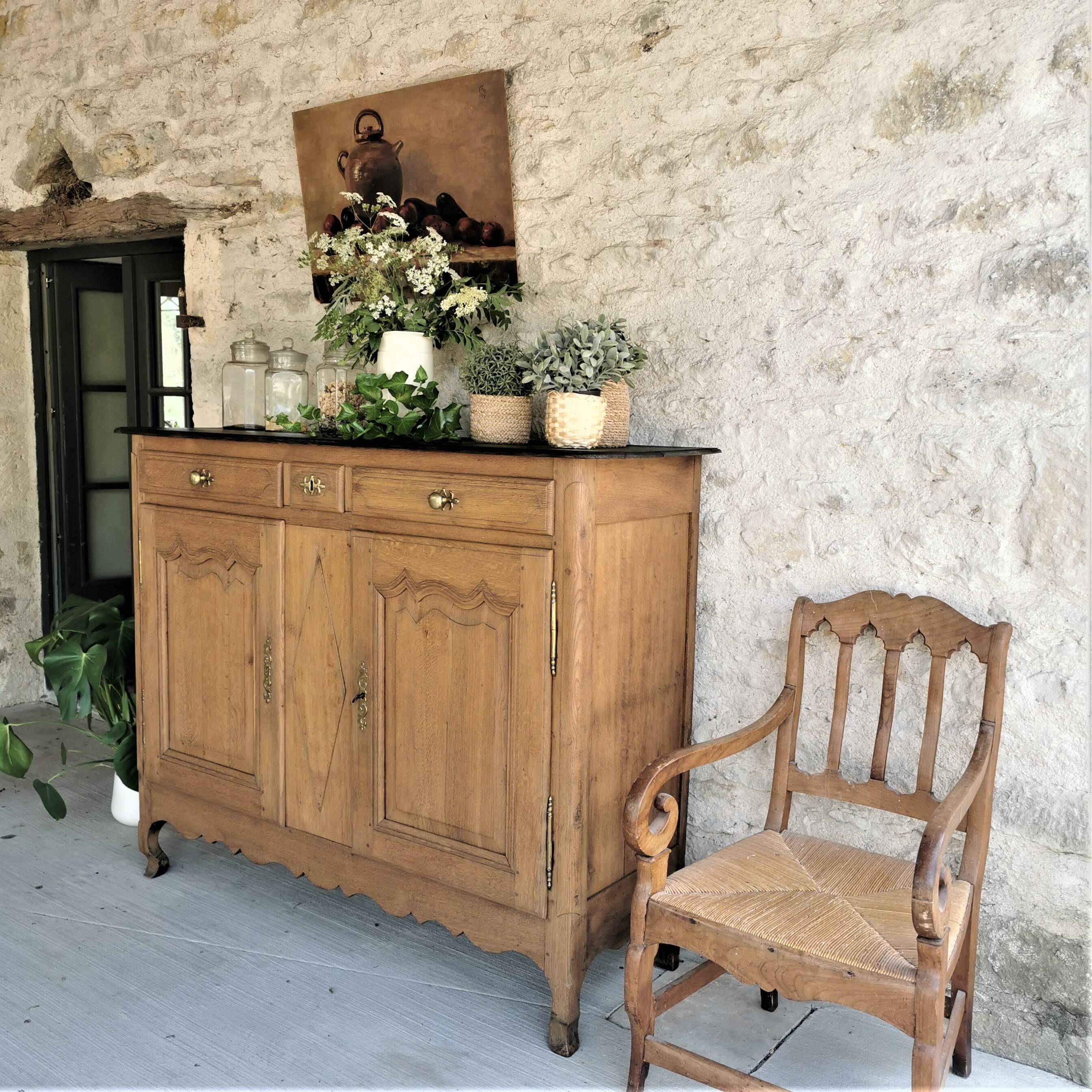 3/4 oak Flemish spent grain sideboard