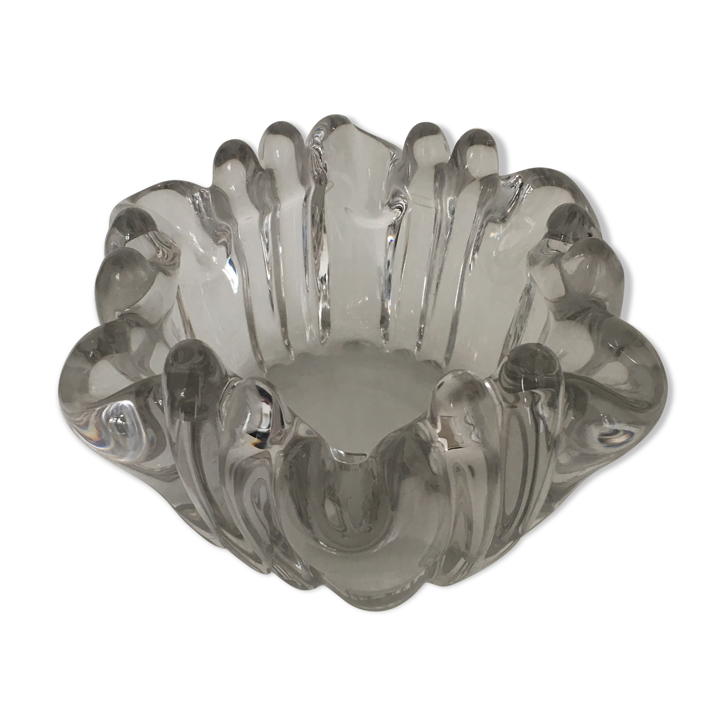 Vintage cast glass ashtray