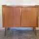 Vintage storage cabinet sliding doors and compass legs