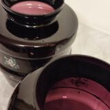 Pair of painted glass vases, France, 1940